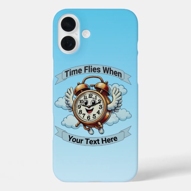 Customisable "Time Flies When" Flying Clock Case-Mate iPhone Case (Back)
