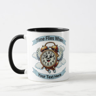 Customisable "Time Flies When" Flying Clock Mug