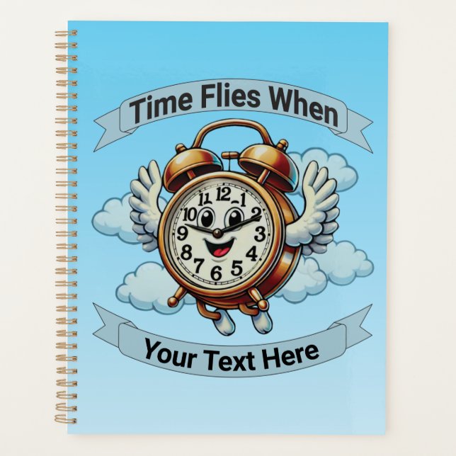 Customisable "Time Flies When" Flying Clock Planner (Front)