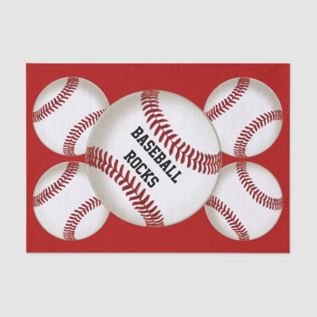Customisable Tissue Baseball Wrapping Paper (Front)