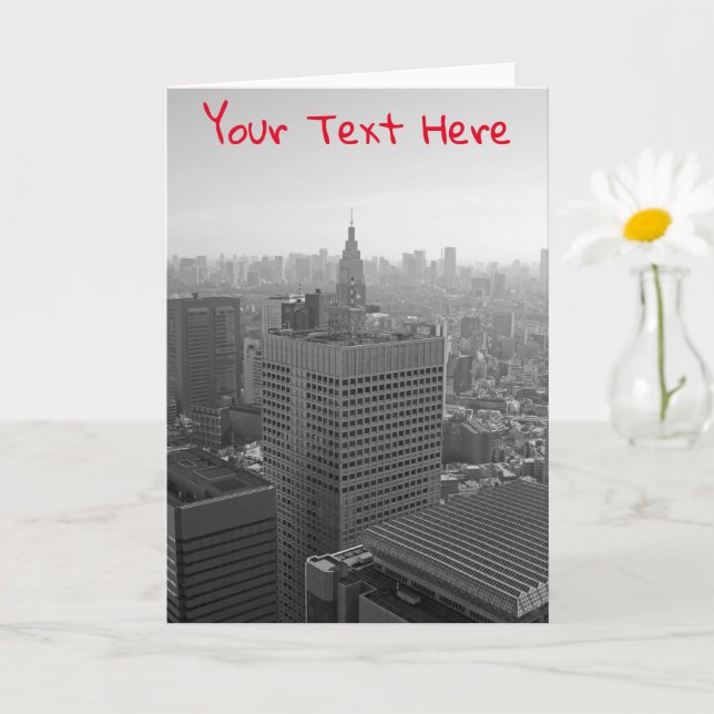 Customisable Tokyo skyline Card (Small Plant)