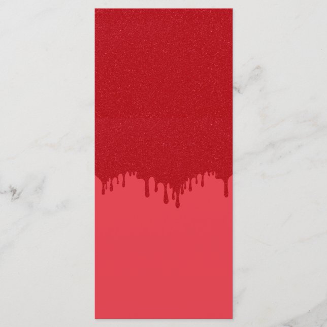 Customisable Tomato Red Drip Menu Card (Front)
