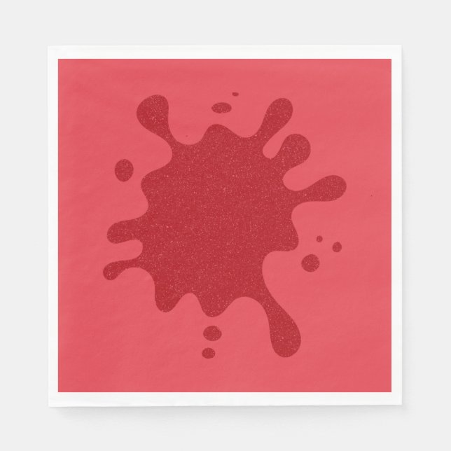 Customisable Tomato Red Noise Splatter Napkins (Front)