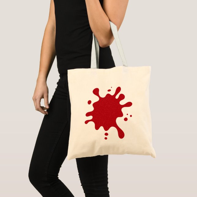 Customisable Tomato Red Splash Cotton Tote Bag (Front (Product))