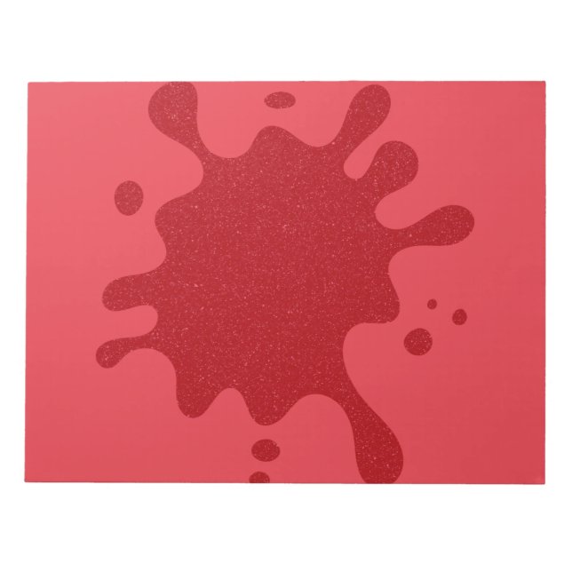 Customisable Tomato Red Splash Design Notepad (Front)
