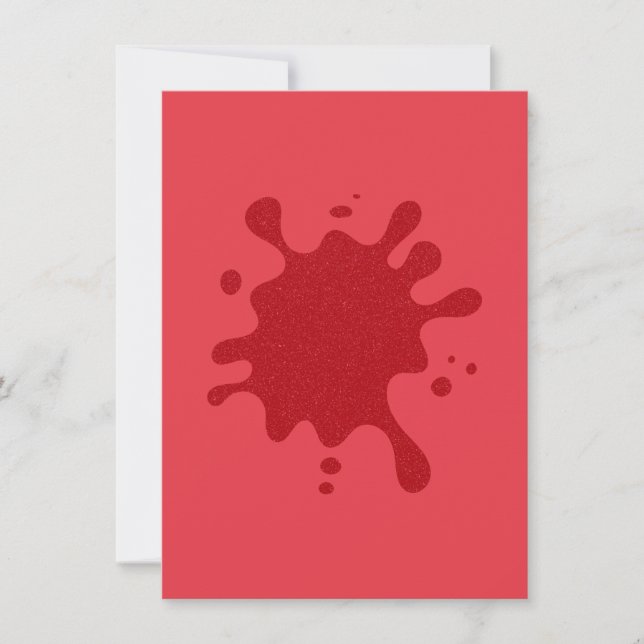 Customisable Tomato Red Splash Invitation (Front)