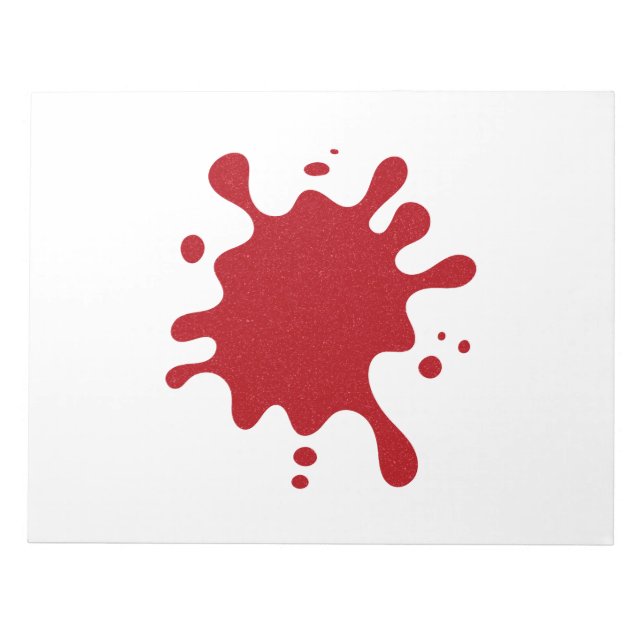 Customisable Tomato Red Splash Notepad (Front)