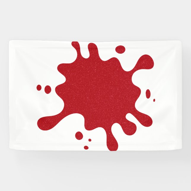 Customisable Tomato Red Splash on White Banner (Horizontal)