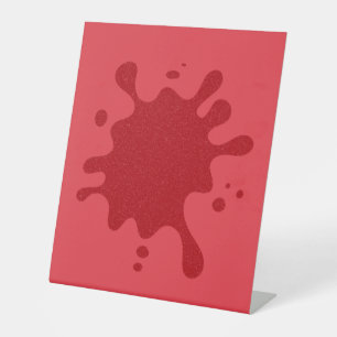 Customisable Tomato Red Splash Pedestal Sign