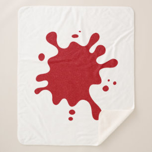 Customisable Tomato Red Splash Sherpa Blanket