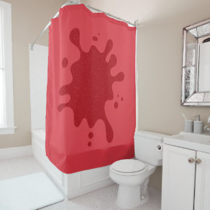 Customisable Tomato Red Splash Shower Curtain