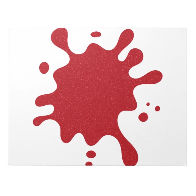 Customisable Tomato Red Splash White Notepad (Front)