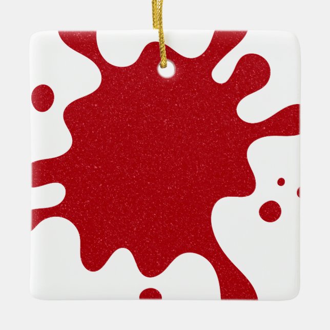 Customisable Tomato Red Splatter Ornament (Front)