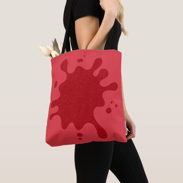 Customisable Tomato Red Splatter Tote Bag (Close Up)