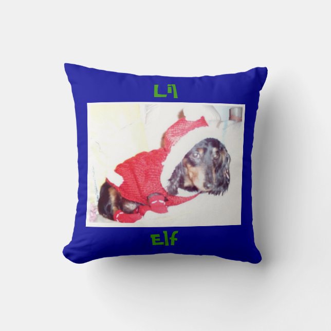 Customisable Toss Pillows - Christmas Dachshund (Front)