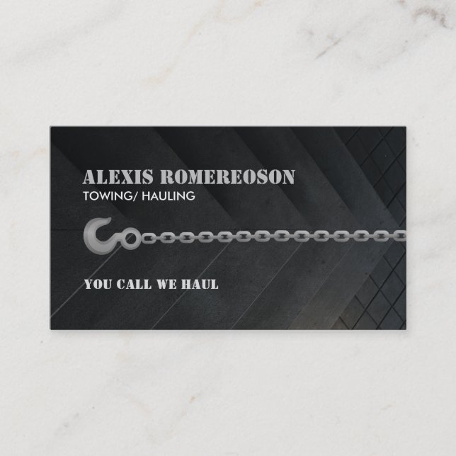 Customisable Tow Truck Business Cards (Front)