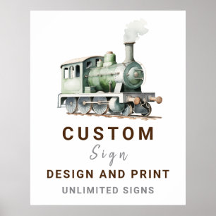 Customisable Train Birthday Custom Sign Board