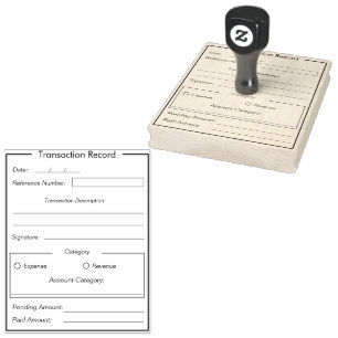 Customisable Transaction Record Template Rubber Stamp