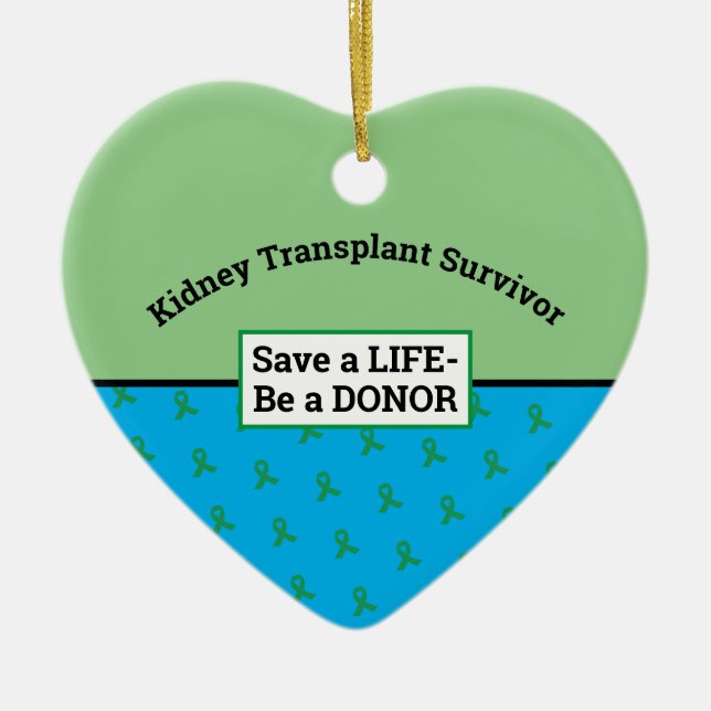 Customisable Transplant Organ Donation  Ceramic Tree Decoration (Front)