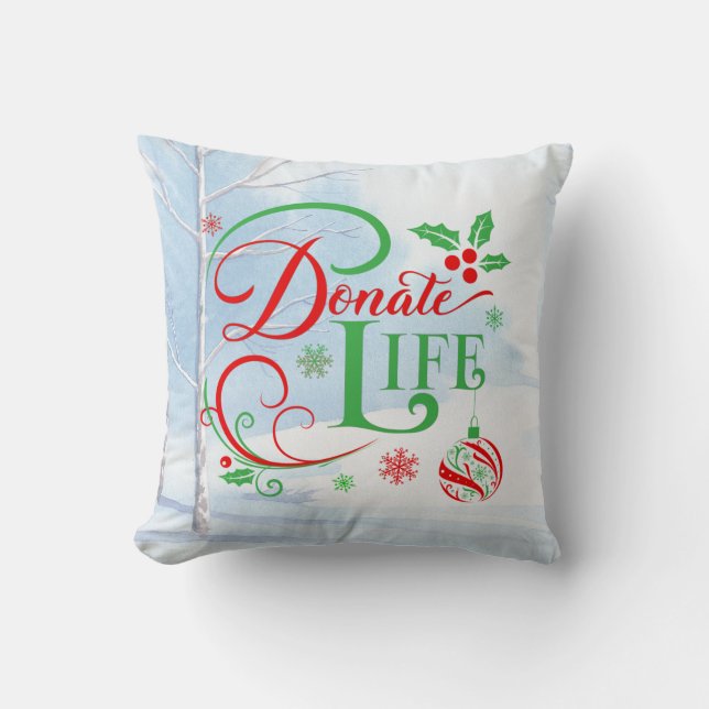 Customisable Transplant Recipient and Christmas Cushion (Front)