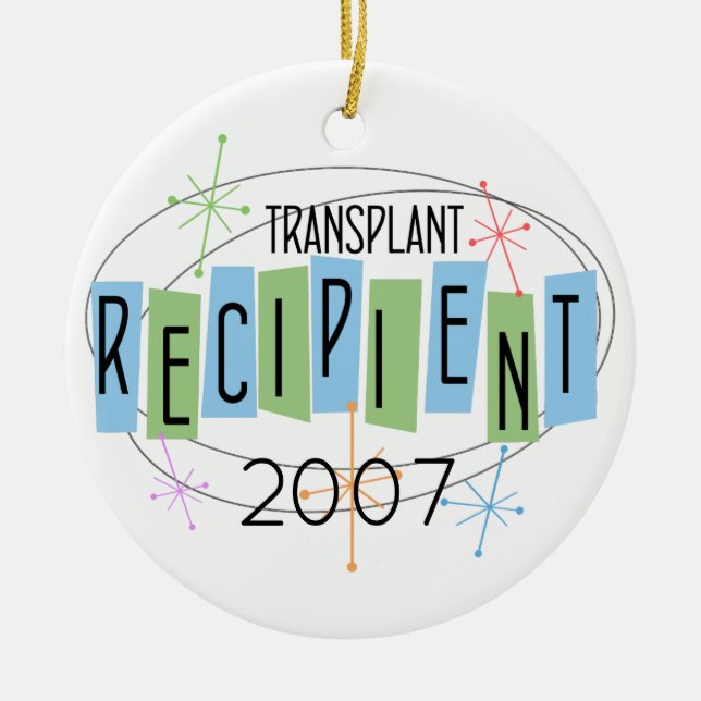 Customisable Transplant Recipient Ceramic Tree Decoration (Front)