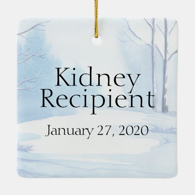 Customisable Transplant Recipient Christmas Cerami Ceramic Ornament (Back)