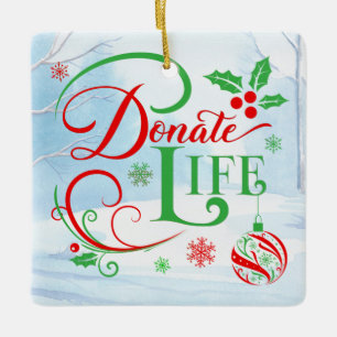 Customisable Transplant Recipient Christmas Ceramic Ornament