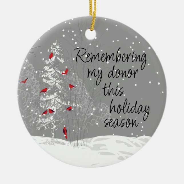 Customisable Transplant Recipient Christmas Ceramic Tree Decoration (Front)