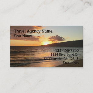Customisable Travel Agency sunset business cards