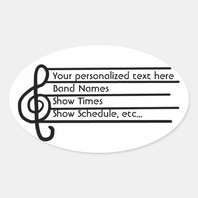 Customisable treble clef stickers (Front)