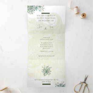 Customisable Trifold Letter Wedding Invitation 