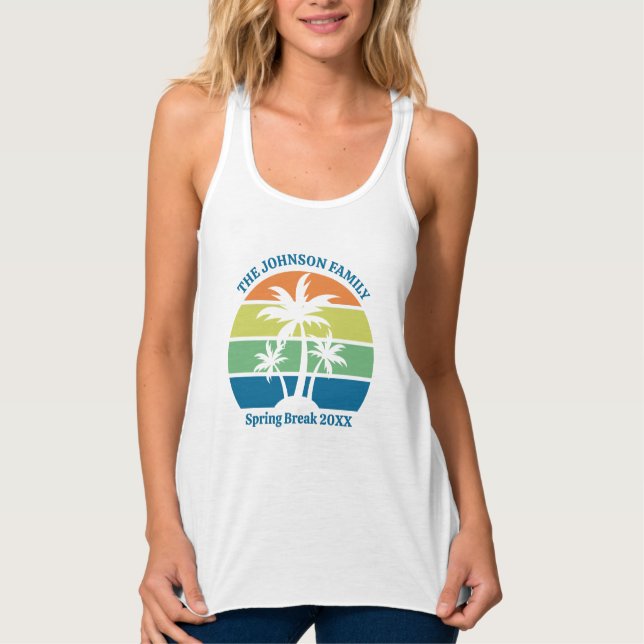 Customisable Tropical Beach Palm Trees Women's Singlet (Front)