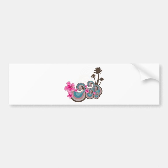 Customisable Tropical Bumper Sticker (Front)