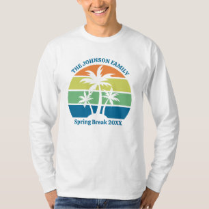 Customisable Tropical Island Palm Tree Long Sleeve T-Shirt