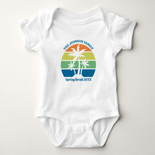 Customisable Tropical Island Palm Trees Cute Baby Bodysuit
