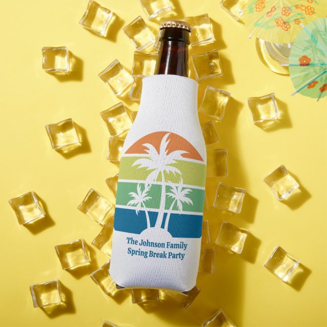 Customisable Tropical Island Palm Trees Party Bottle Cooler (In Situ Summer)
