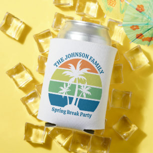 Customisable Tropical Island Palm Trees Party Can Cooler