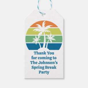 Customisable Tropical Island Palm Trees Party Gift Tags