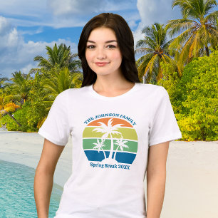 Customisable Tropical Island Palm Trees Women's Tri-Blend Shirt