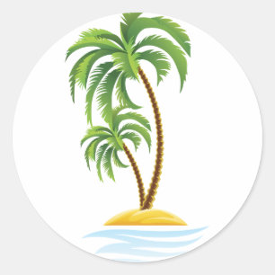 Customisable Tropics Classic Round Sticker