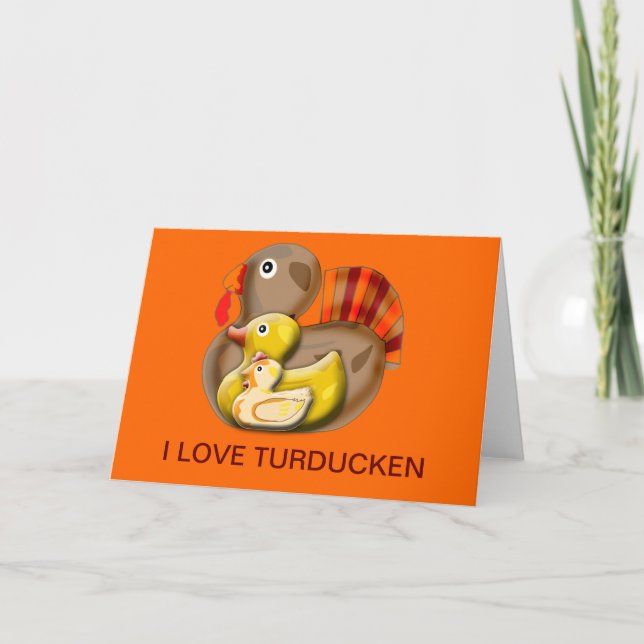 Customisable Turducken Design Holiday Card (Front)