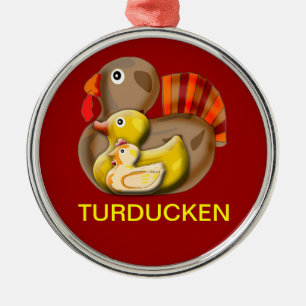 Customisable Turducken Design Metal Tree Decoration