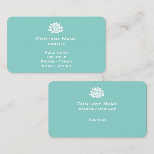 Customisable Turquoise Business Card (Front/Back)
