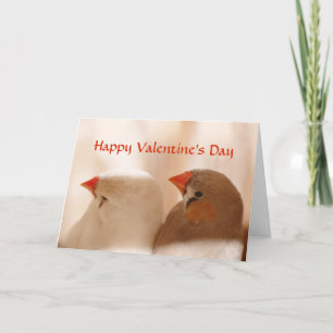 Customisable Two Finch Birds Holiday Card