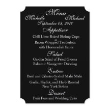 Customisable Two Sided WEDDING MENU