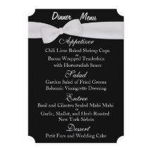Customisable Two Sided WEDDING MENU