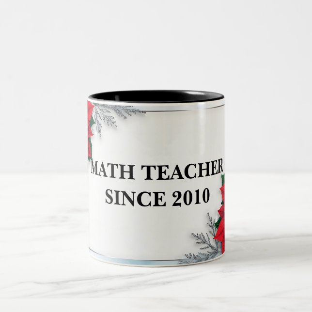 Customisable two tone floral math teacher mug (Center)