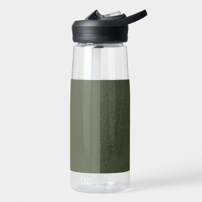 Customisable Two-Tone Moss Green Water Bottle (Left)