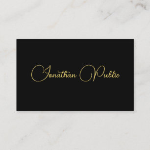 Customisable Typography Script Black Template Business Card