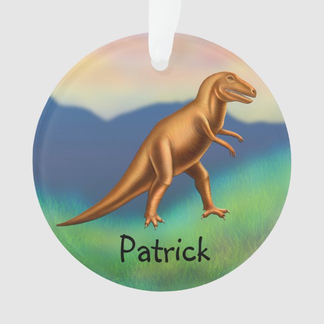 Customisable Tyrannosaurus Rex Dinosaur Ornament (Front)